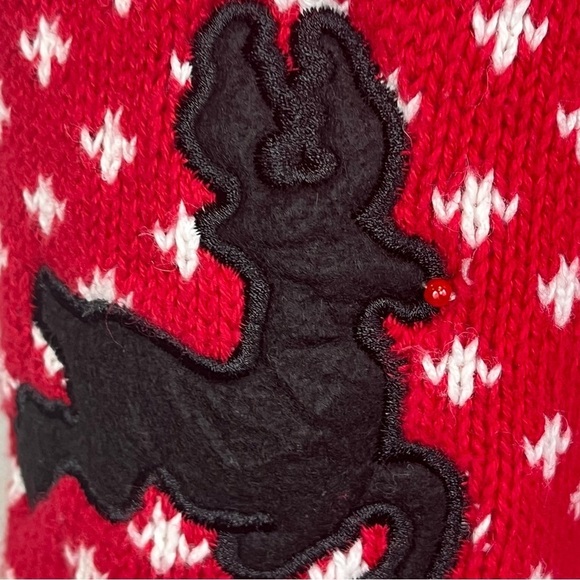 HOLIDAY EDITIONS WOMENS CHRISTMAS SWEATER VEST BLACK REINDEERS & RHINESTONES XXL - Picture 7 of 16